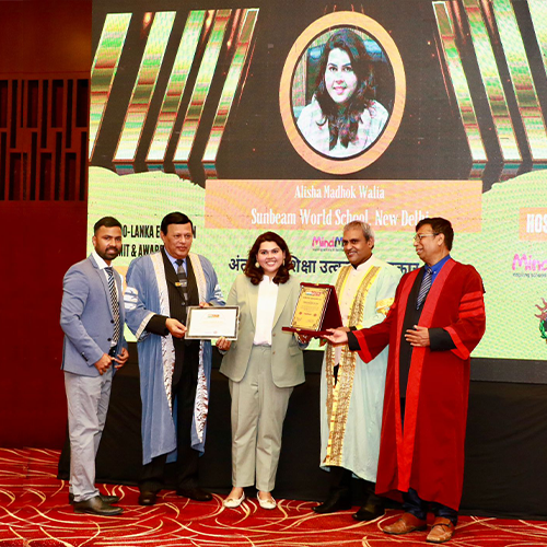 Alisha Madhok Walia with Sri Lanka Education Minister